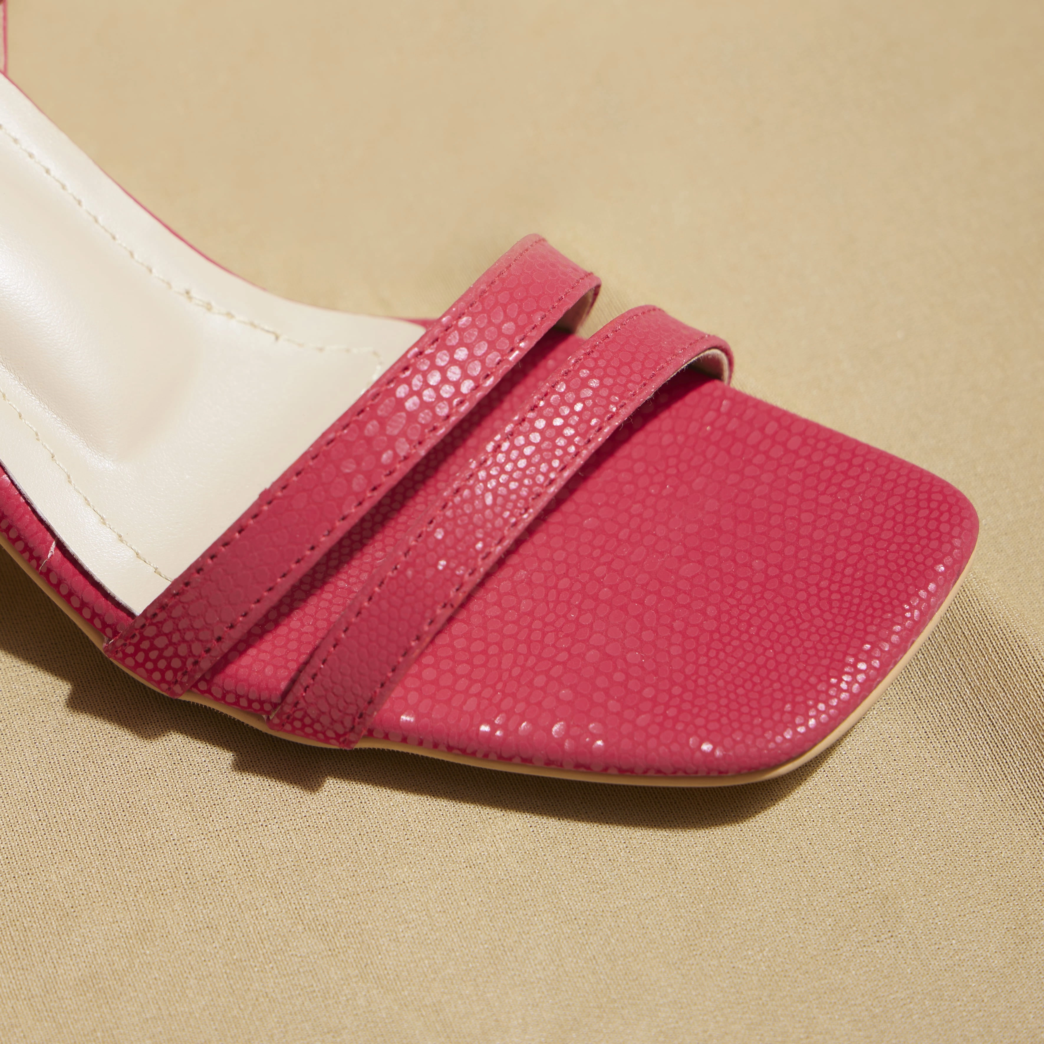 Red Strappy Block Heels  2 to 2.5 Inch| & Customisable Suede Heel Boots