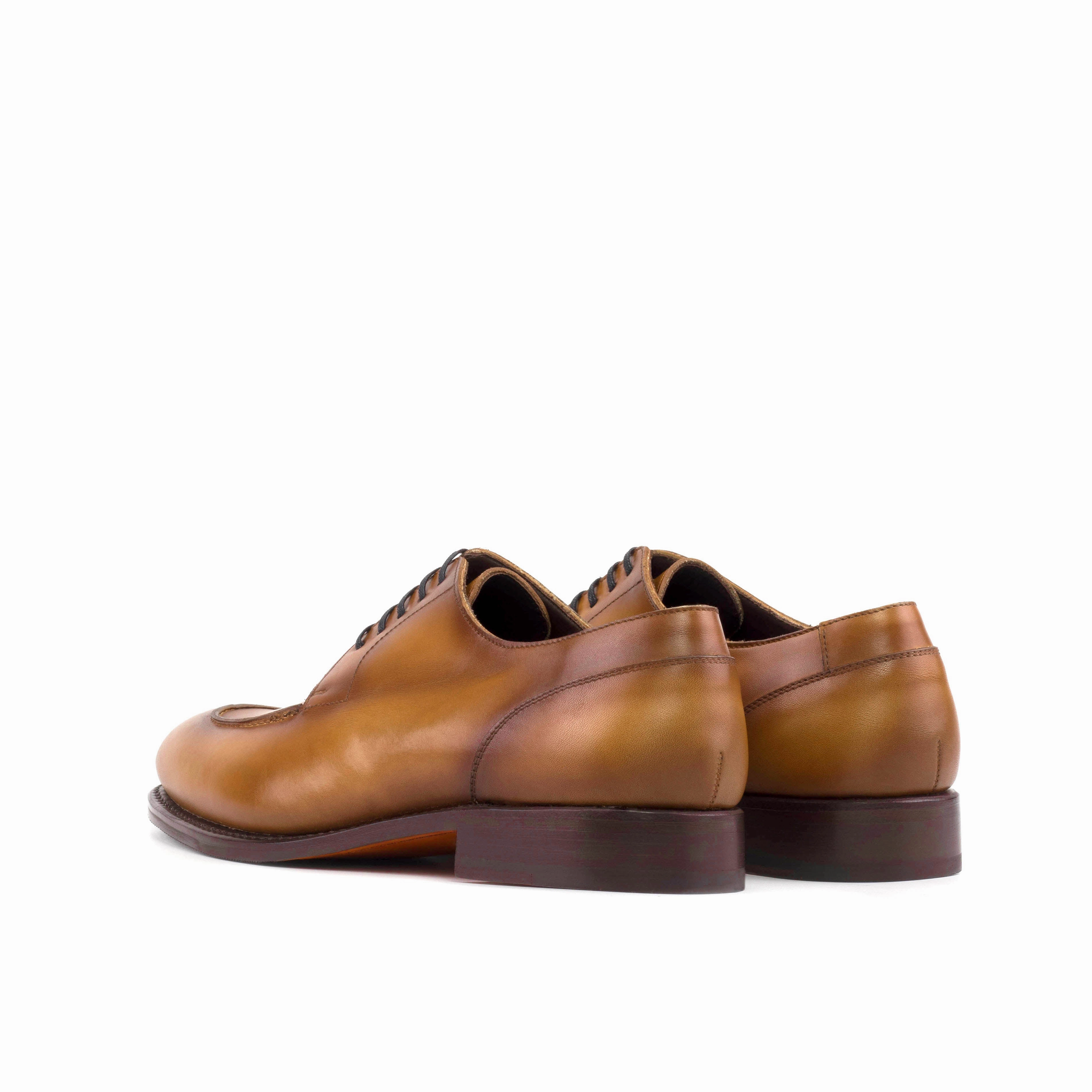 Lace Up Shoe Store Cognac Painted Calf Leather Split Toe Derby