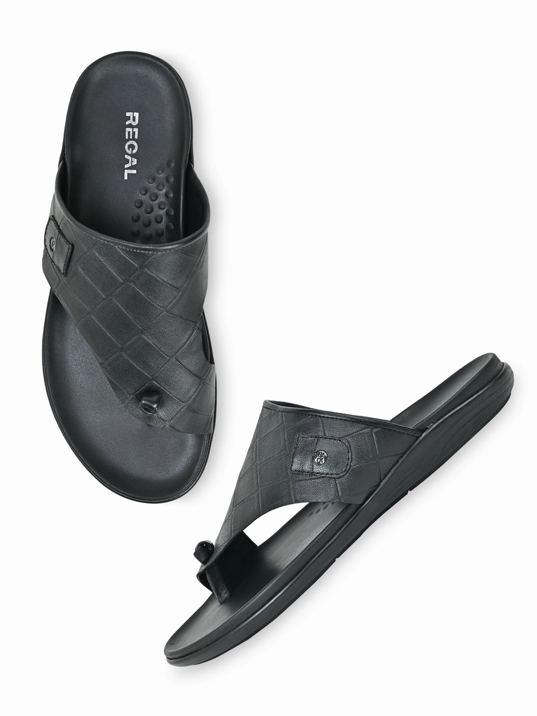 Sandals Vs Flip Flops Regal Black Men Casual Croco Print Sandals