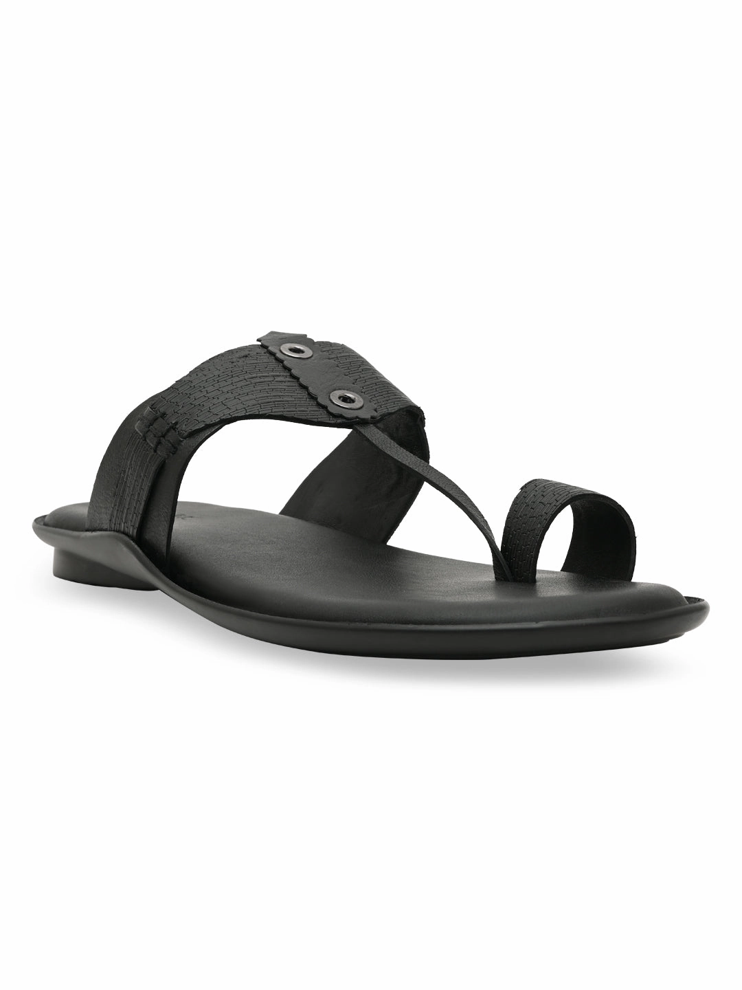 Regal Black Men Casual Leather Kolhapuris Five Below Sandals