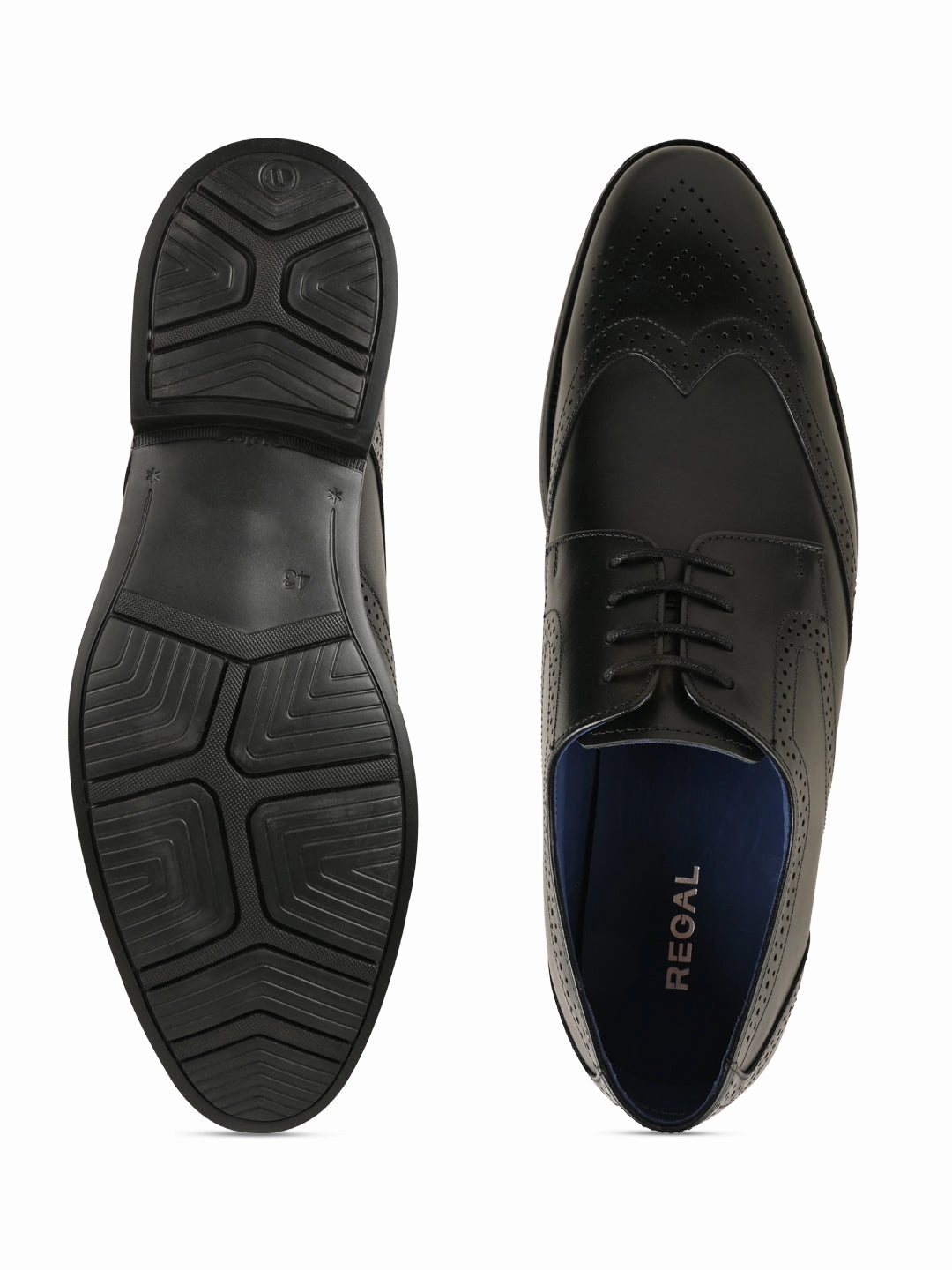 Regal Black Men Leather Lace Up Brogues Delphine Brogue Boot