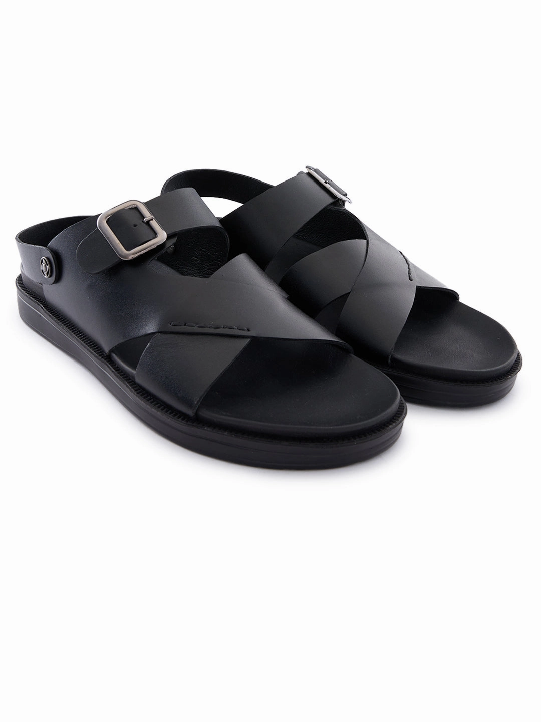 Burberry Sandals Regal Black Men Smart Casual Leather Sandals