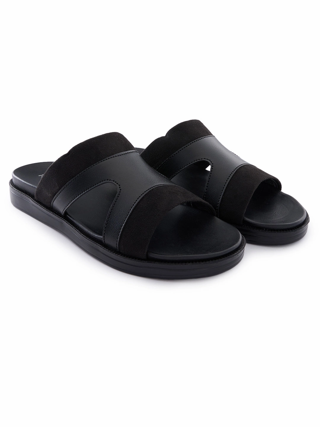 Cute Sandals Comfortable Regal Black Men Smart Casual Suede Combo Sandals