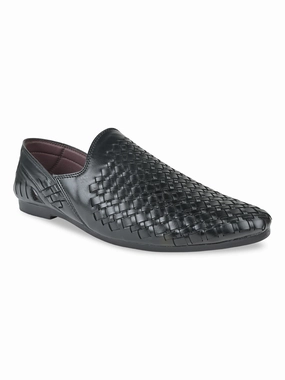 Fashion Comfort Sandals Regal Black Men Woven Chatai Slip Ons