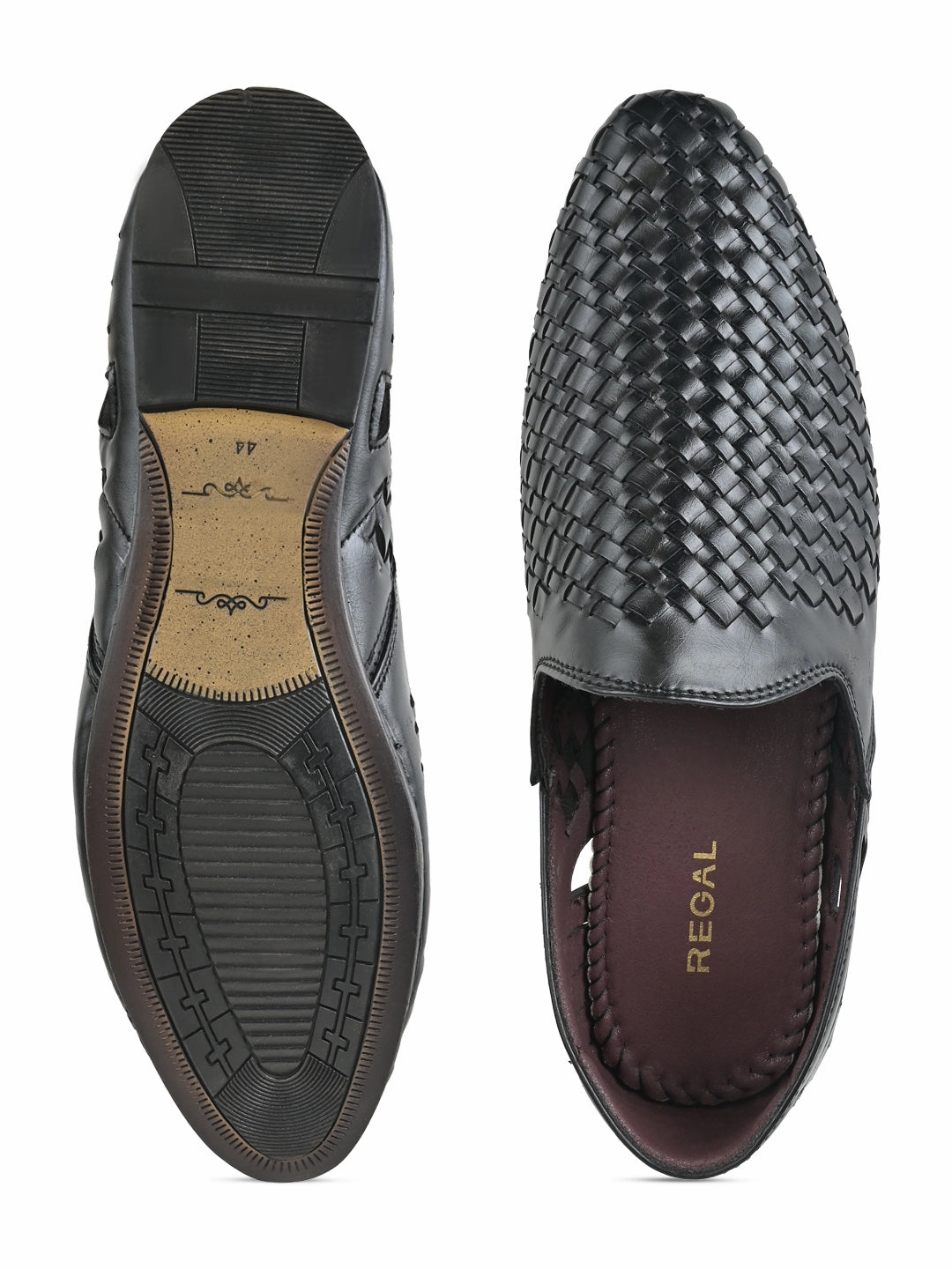 B.o.c. Sandals Regal Black Men Woven Chatai Slip Ons