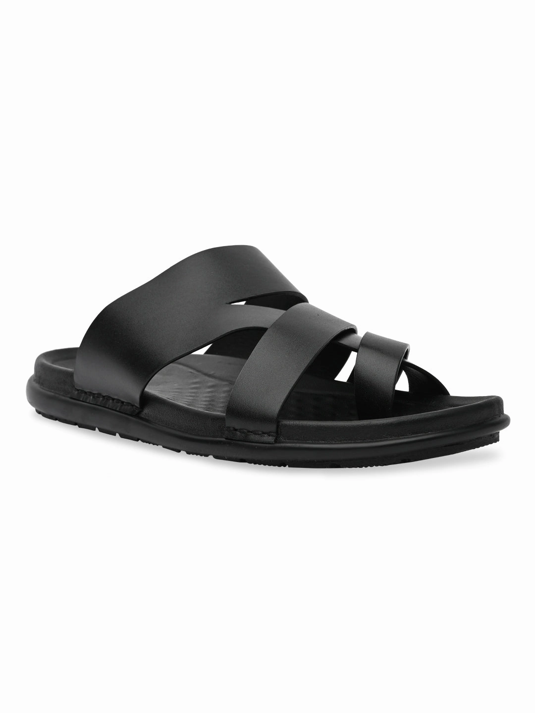 Sandals Grand Antigua Regal Black Mens Casual Leather Sandals