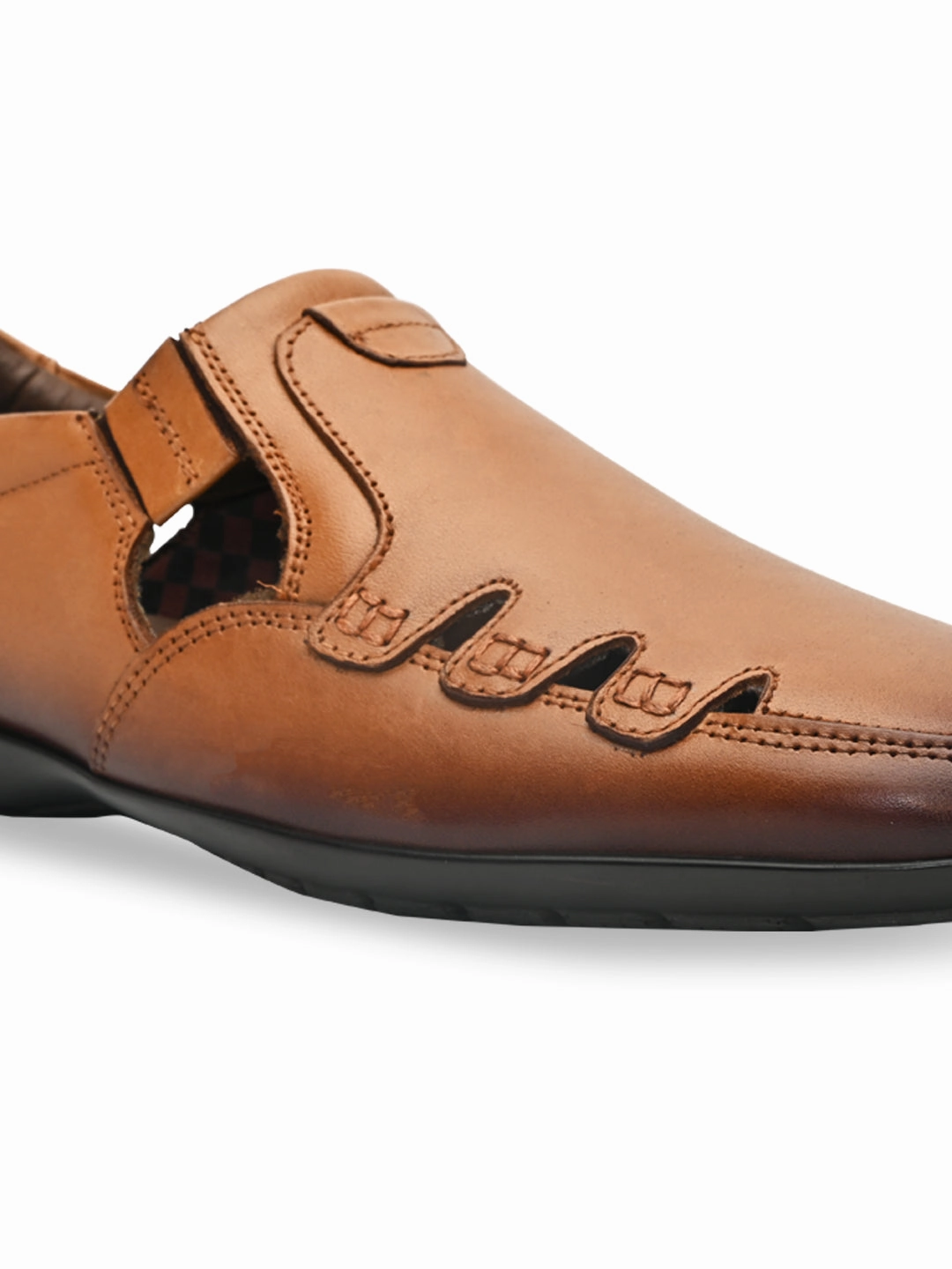 Dress Leather Sandals Regal Dark Tan Men Casual Leather Fisherman Sandals