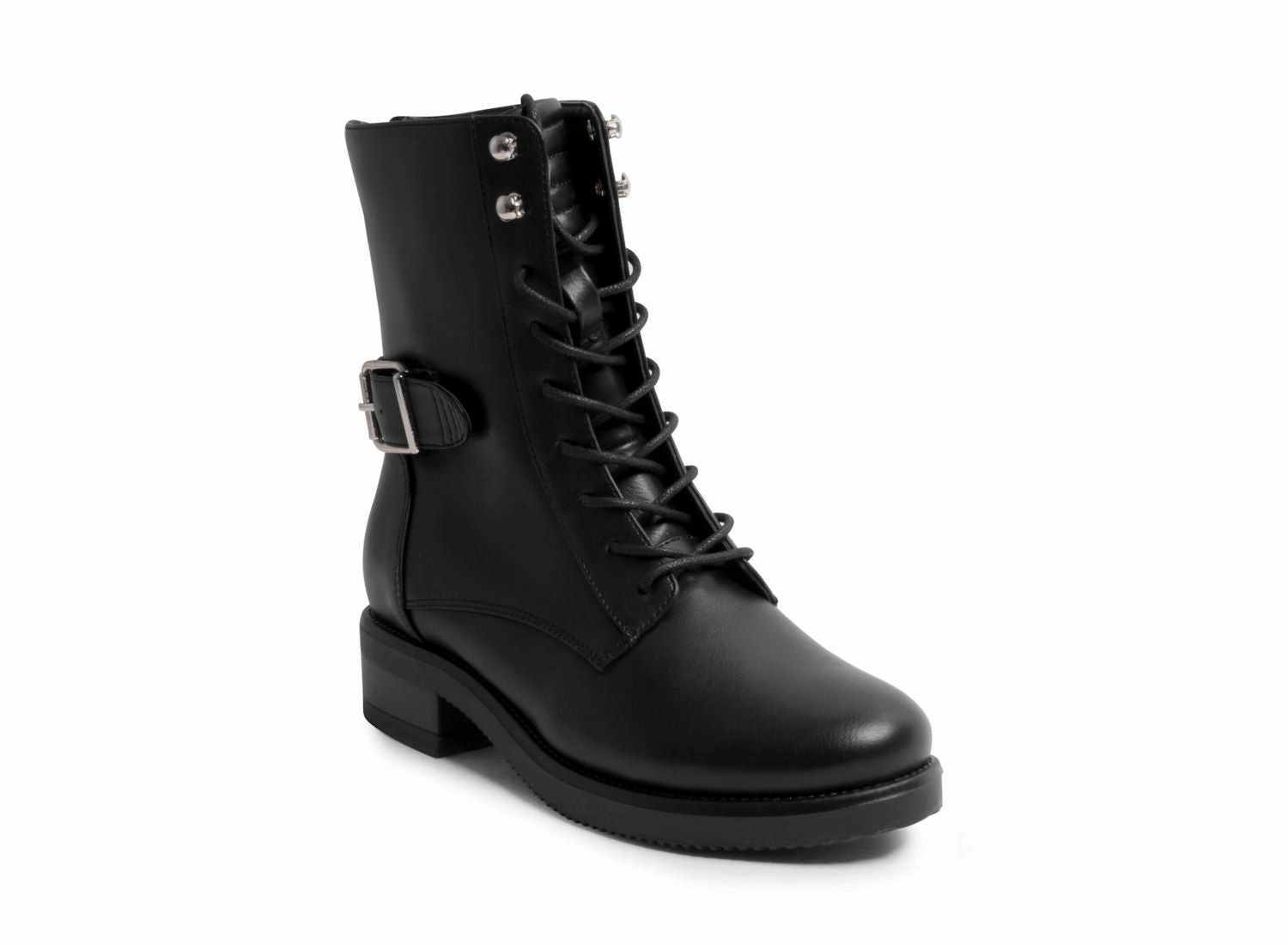 PATTIEE BLACK Faux Suede Combat Boots Forever 21
