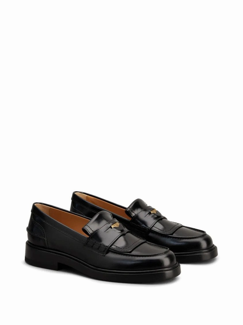 Franco Sarto Carolynn Loafers Black Leather Loafers With Goat Leather Lining