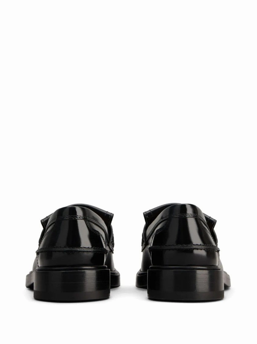 Black Leather Loafers With Goat Leather Lining Sandals Loafers