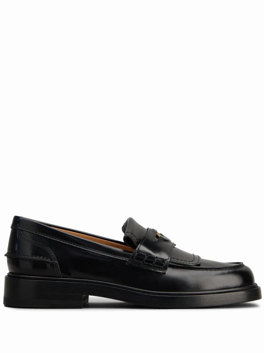 Alligator Skin Loafers Black Leather Loafers With Goat Leather Lining