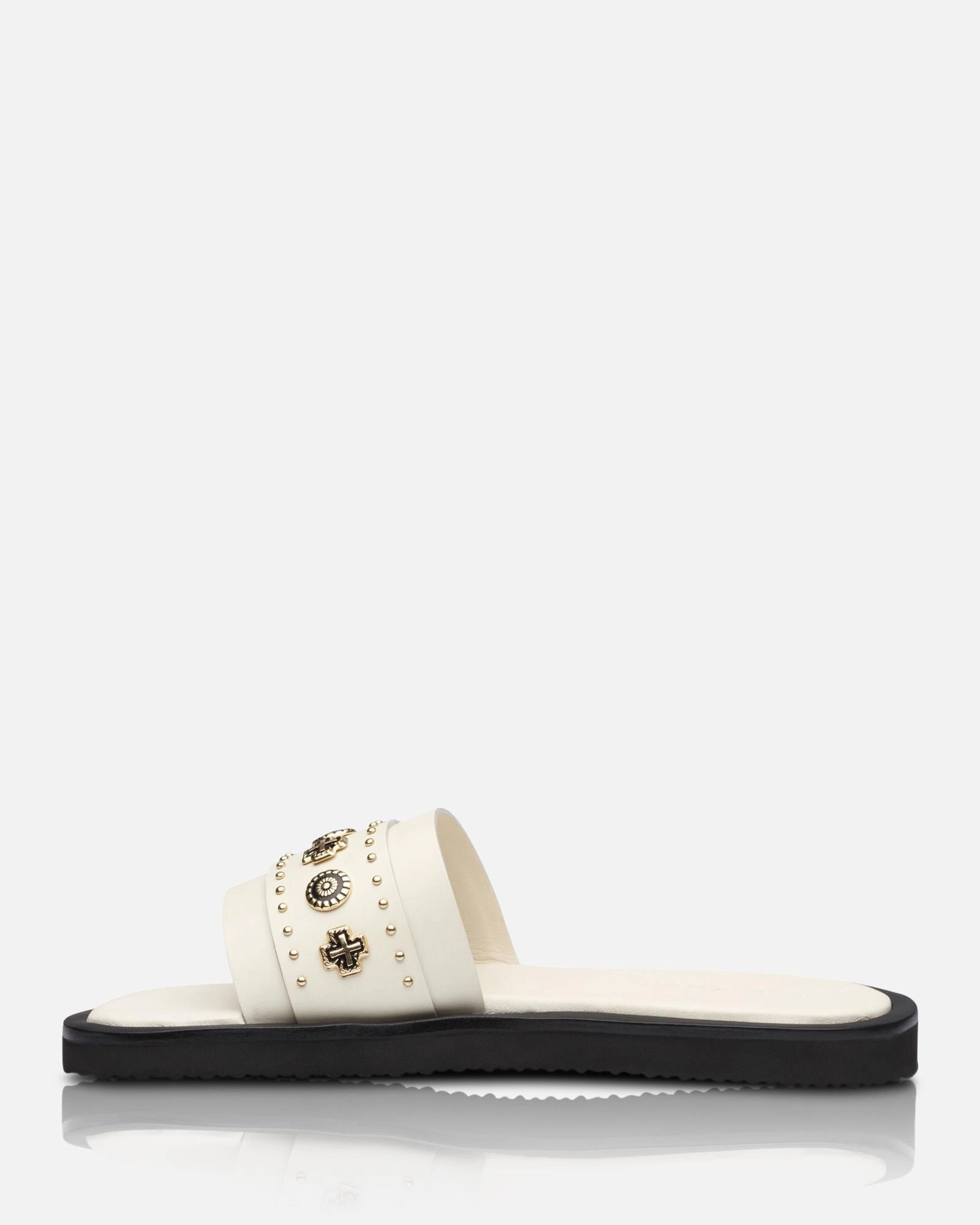 Altrd State Slippers Cleo Slide Off White/Gold