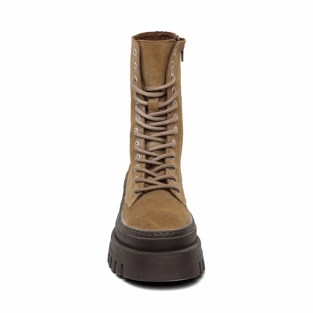Coast Boot TAUPE SUEDE Cheap Studded Combat Boots