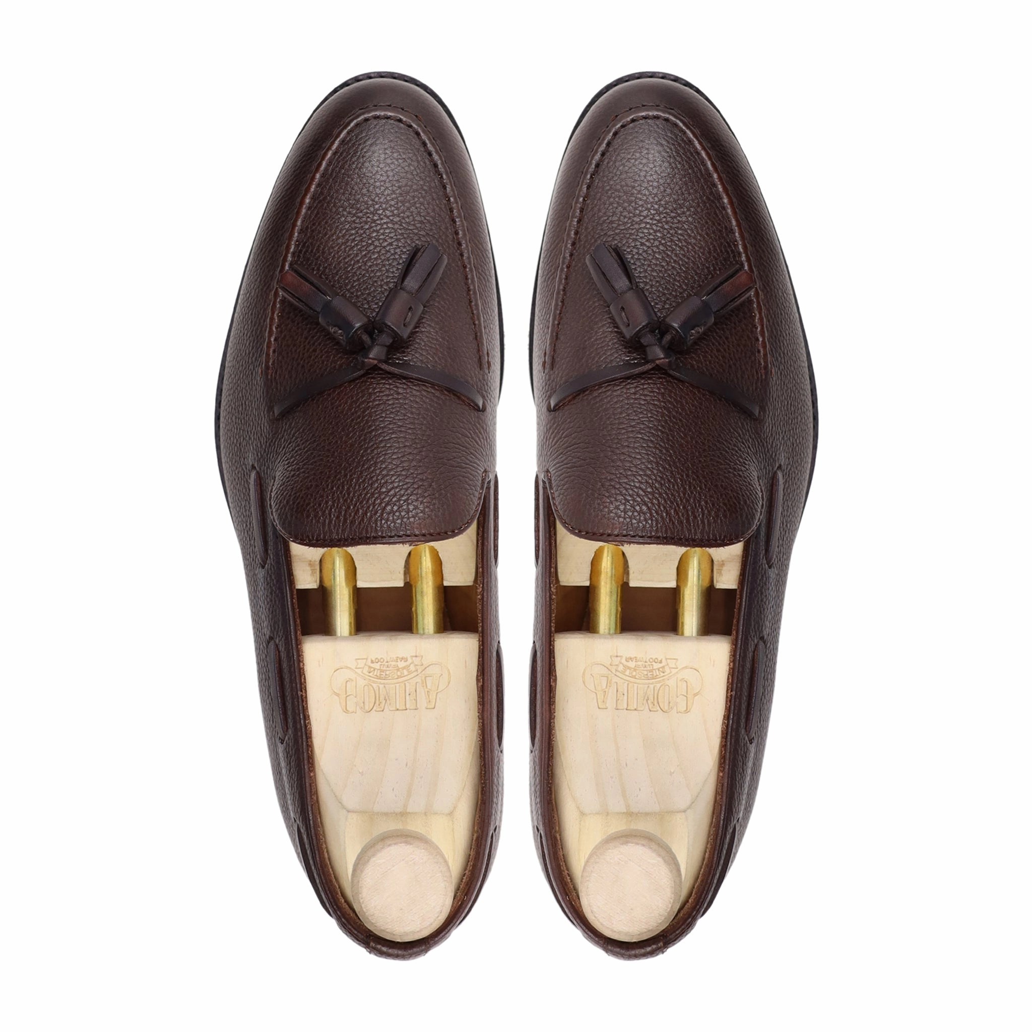 Musselini - Men's Dark Brown Pebble Grain Leather Loafer Best Platform Loafers