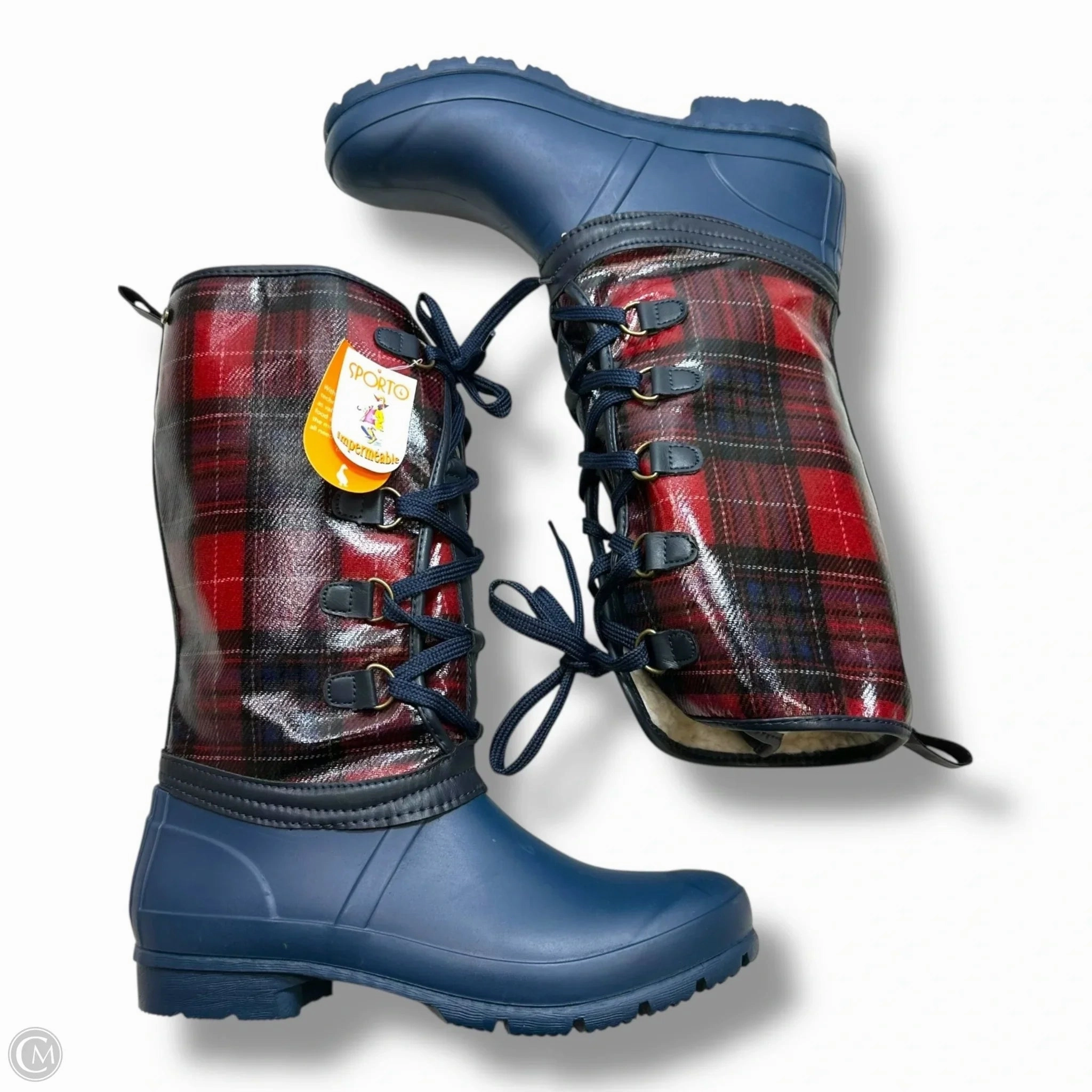 Boots Rain By Sporto In Plaid Pattern, Size: 10 Vivienne Westwood Rain Boots