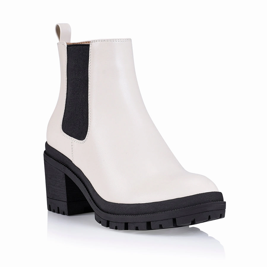 Combat Boots Burning Man Georgia Chunky Combat Boots - Bone Smooth