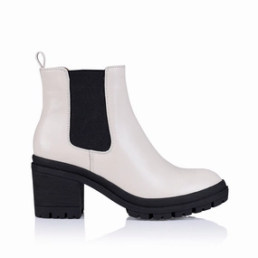 Georgia Chunky Combat Boots - Bone Smooth World War 2 Combat Boots