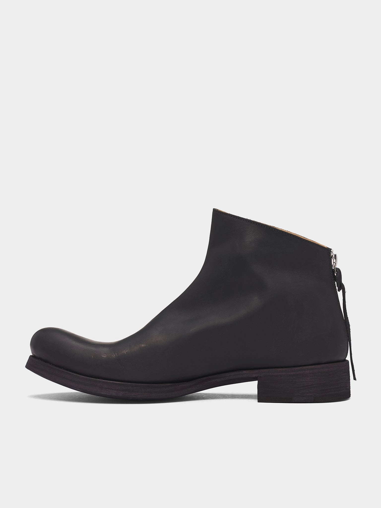Black Leather Back Zip Boots (S1N2Z-VA-1-5-BLACK) Soft Leather Boots
