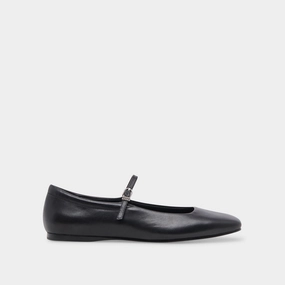 Flat Shoes With Diamonds REYES BALLET FLATS BLACK LEATHER