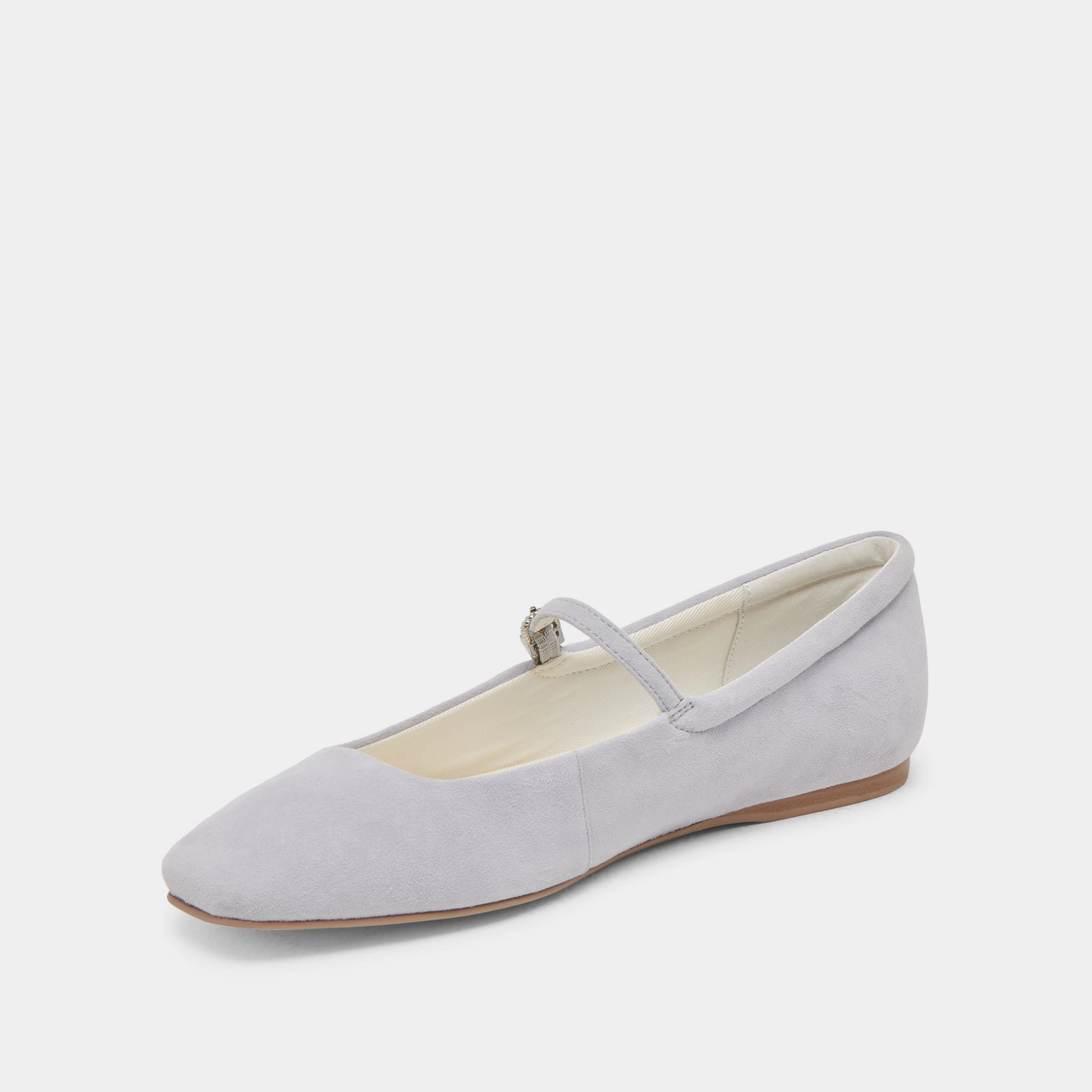 REYES BALLET FLATS DUSTY BLUE SUEDE Patent Flat Mary Jane Shoes