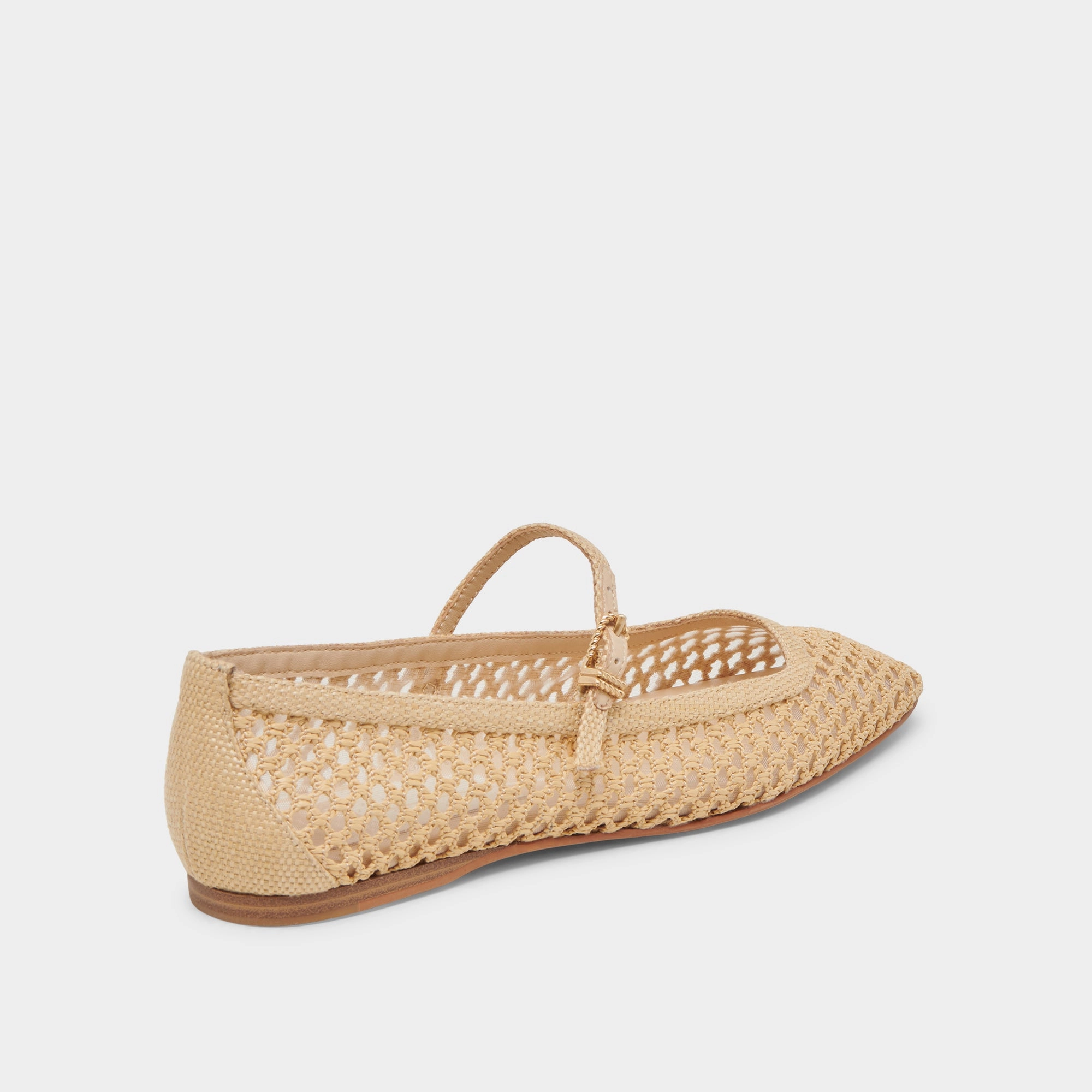 Knitted Flat Shoes REYES BALLET FLATS LT NATURAL WOVEN RAFFIA