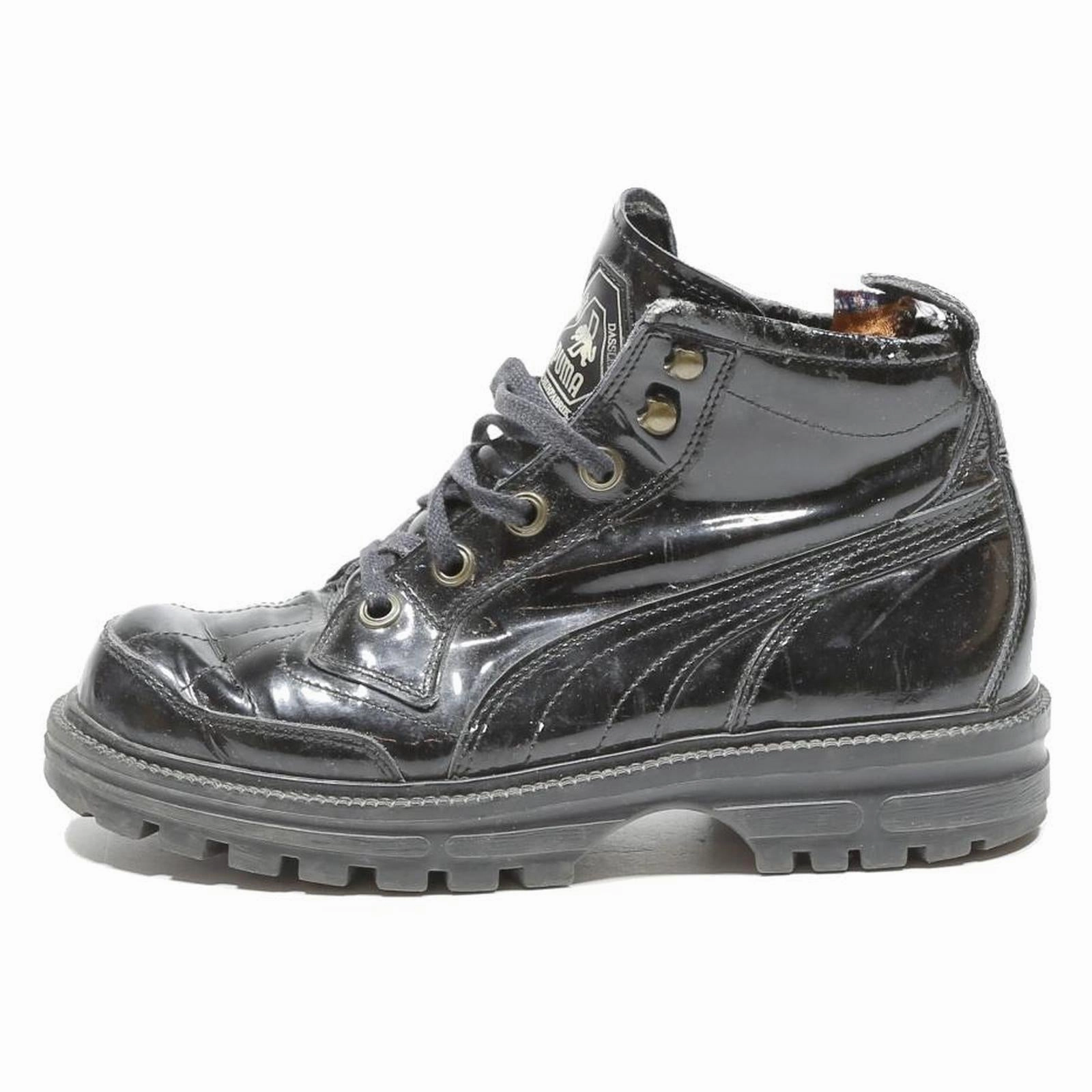 PUMA High Top Womens Leather Boots Black Leather UK 5 Durable Rugged Outdoor Wanderlust Boots