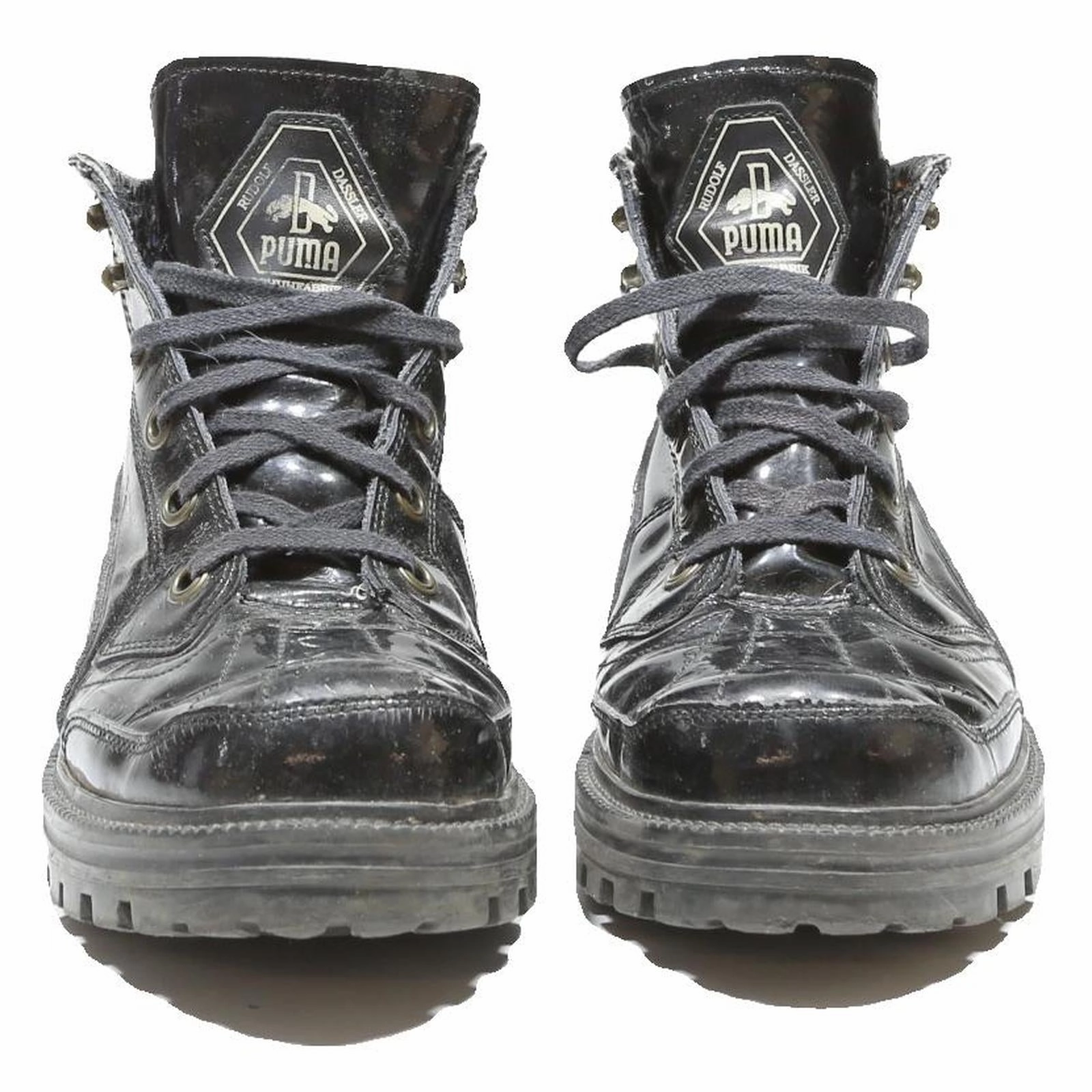 PUMA High Top Womens Leather Boots Black Leather UK 5 Durable Rugged Outdoor Moonshine Boots