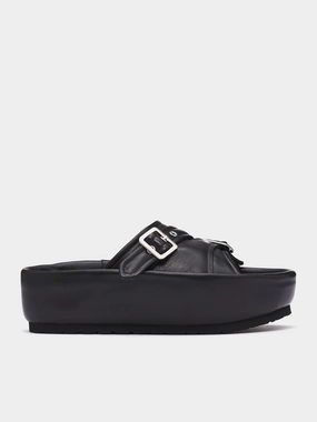 Milano Sandals Rider's Buckle Sandals (1525711943-BLACK)
