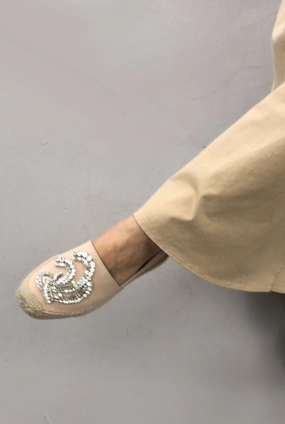 H&m Espadrille Slides Rochas Crystal Espadrilles, Beige