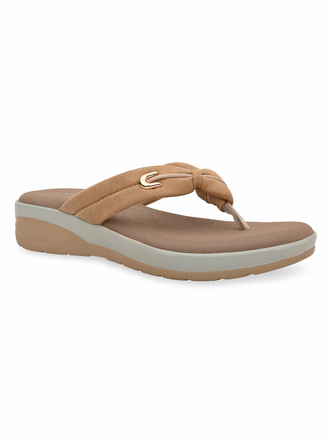 Flip Or Flop Rocia By Regal Beige Women Comfort Knotted Thongs