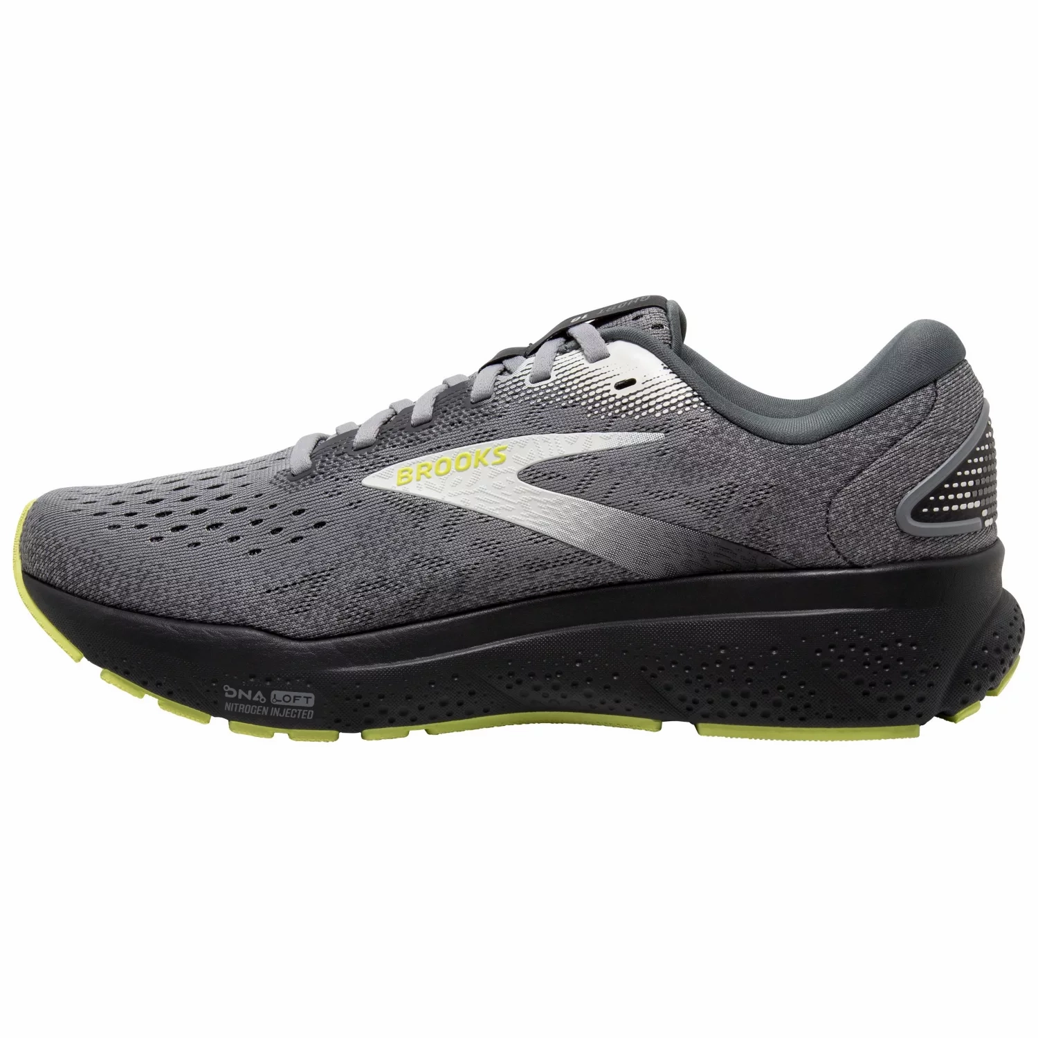 Spartan Running Shoes Brooks Men's Ghost 16 Sneaker - Primer/Grey/Lime