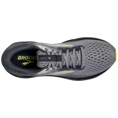 Brooks Men's Ghost 16 Sneaker - Primer/Grey/Lime Pursuit Explore Running Shoes