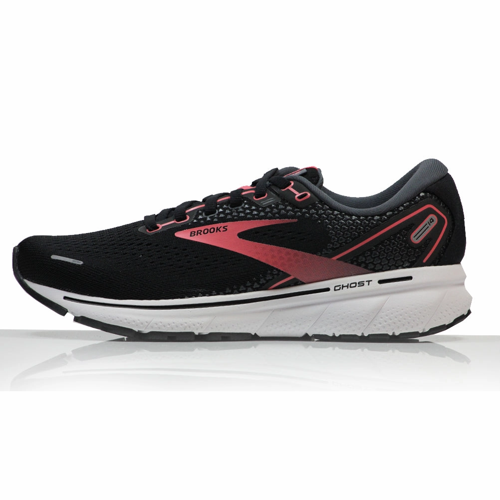 Lifestyle Running Shoes Brooks Ghost 14 Women's Running Shoe - Black/Coral/White