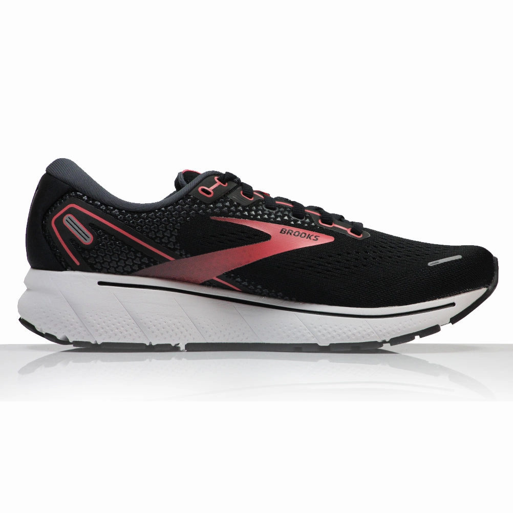 Brooks Ghost 14 Women's Running Shoe - Black/Coral/White Warranty