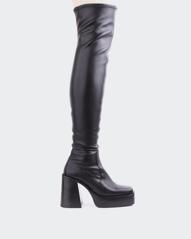 Velvet Chelsea Boots Safron Black Stretch