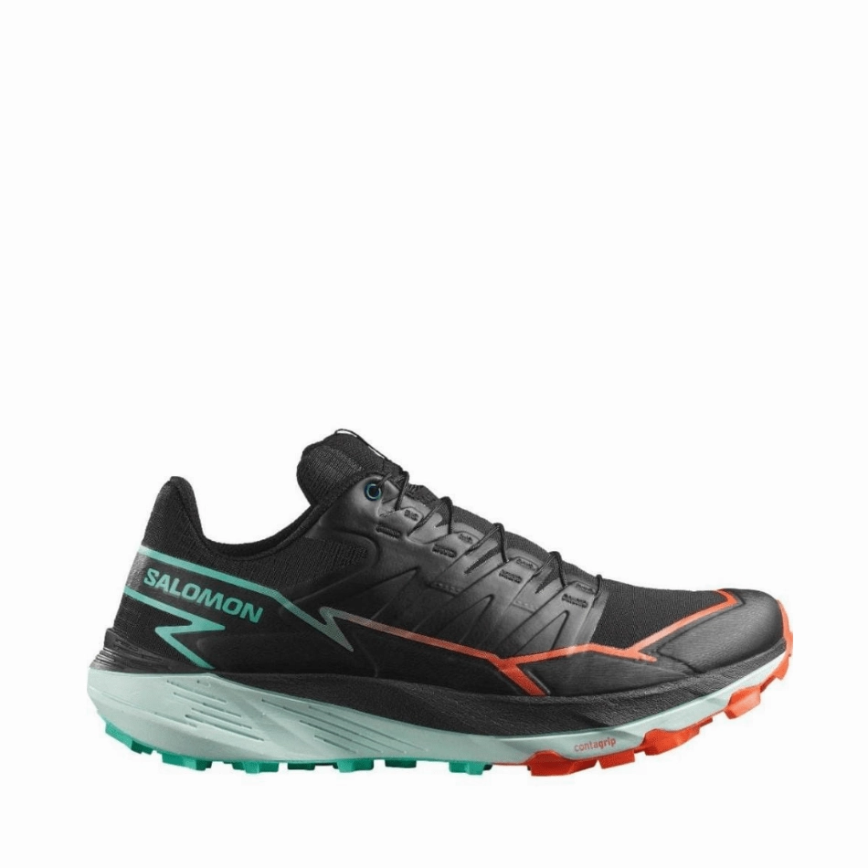 Salomon Men's Thundercross Trail Running Shoes in Black/Cherry Tomato/Electric Green Micro G Strikefast Trail --running Shoe