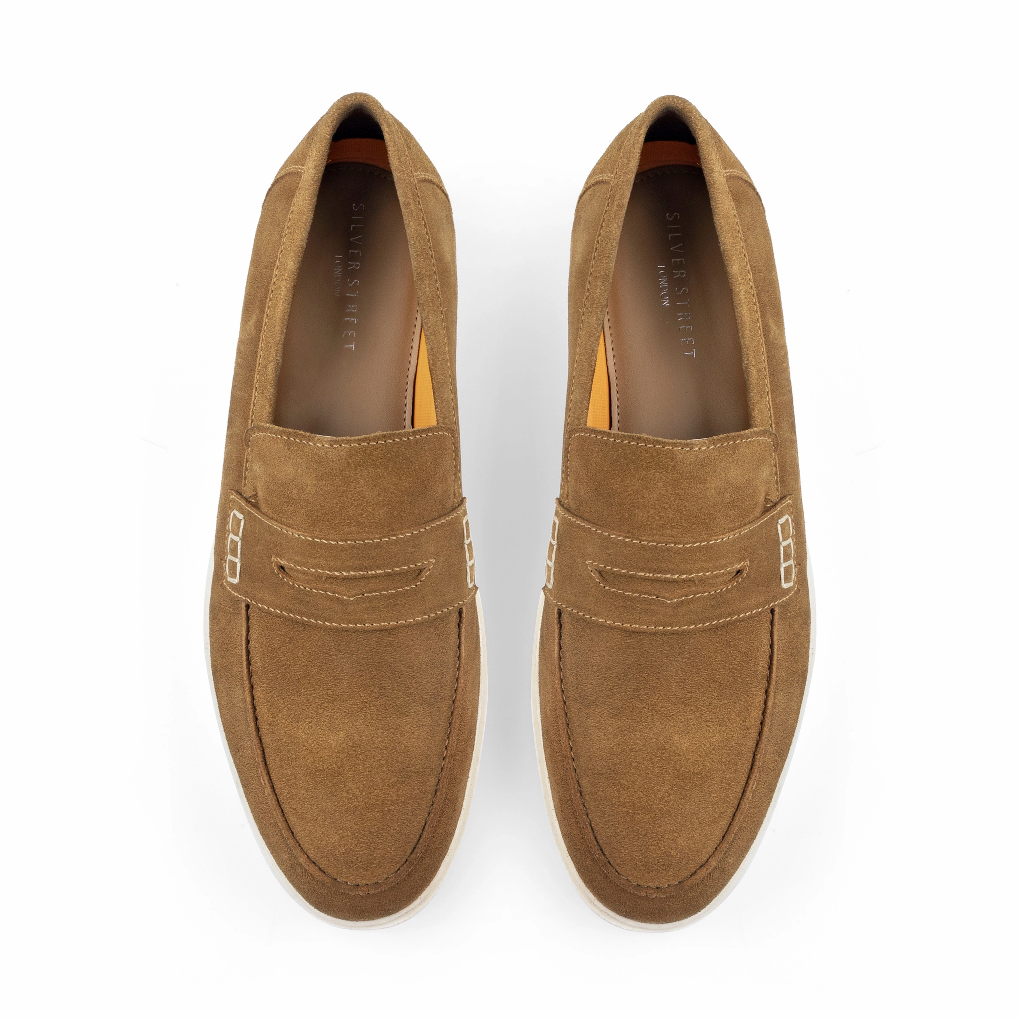 Vinnys Loafers San Nicola Suede Leather Penny Loafers - Tan