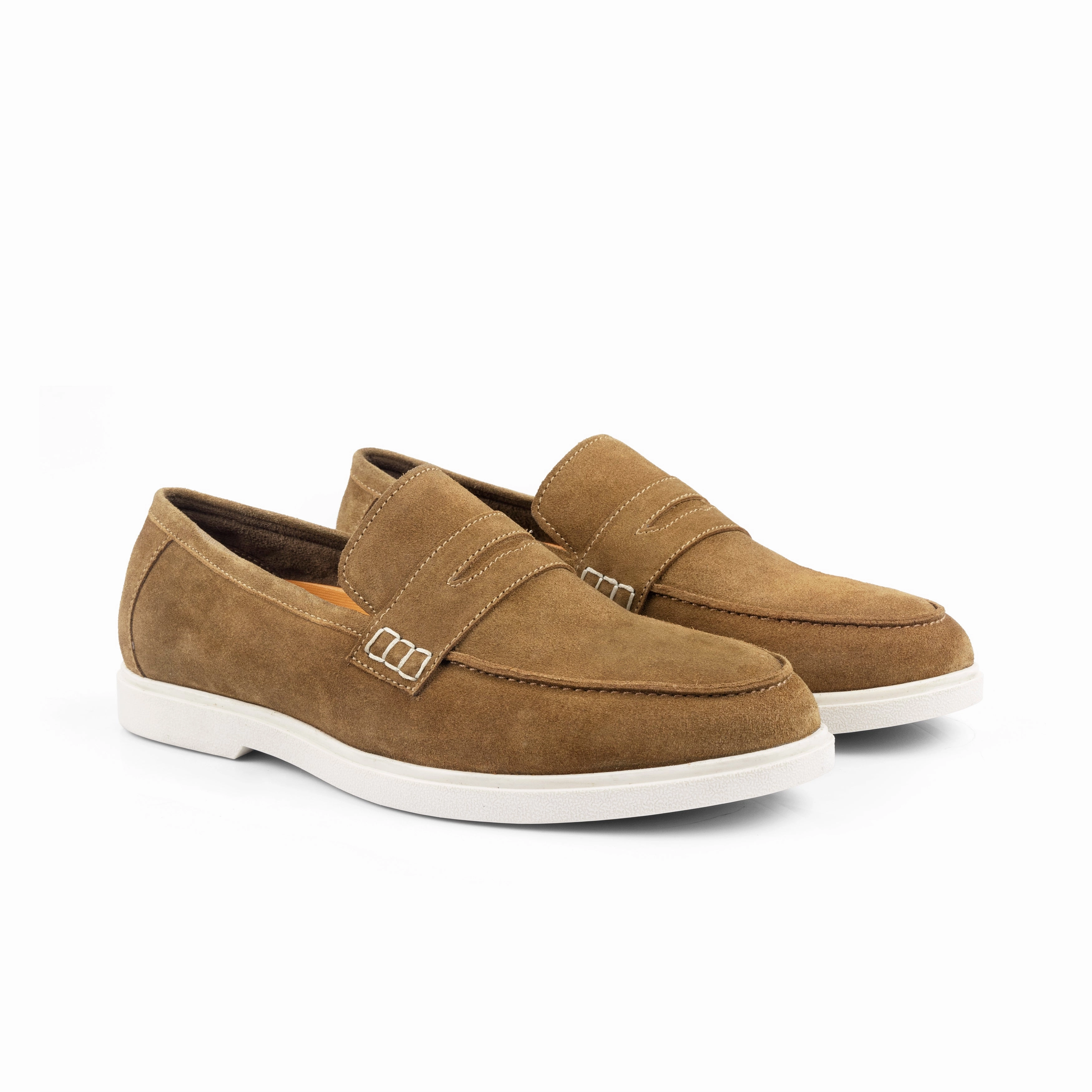 Uniqlo Loafers San Nicola Suede Leather Penny Loafers - Tan