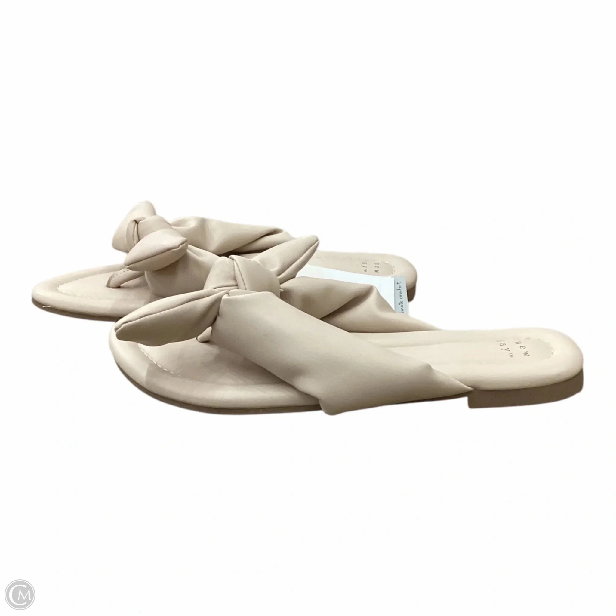 Sandals Flip Flops By A New Day In Beige, Size: 8 Flip Flops With Golf Spikes