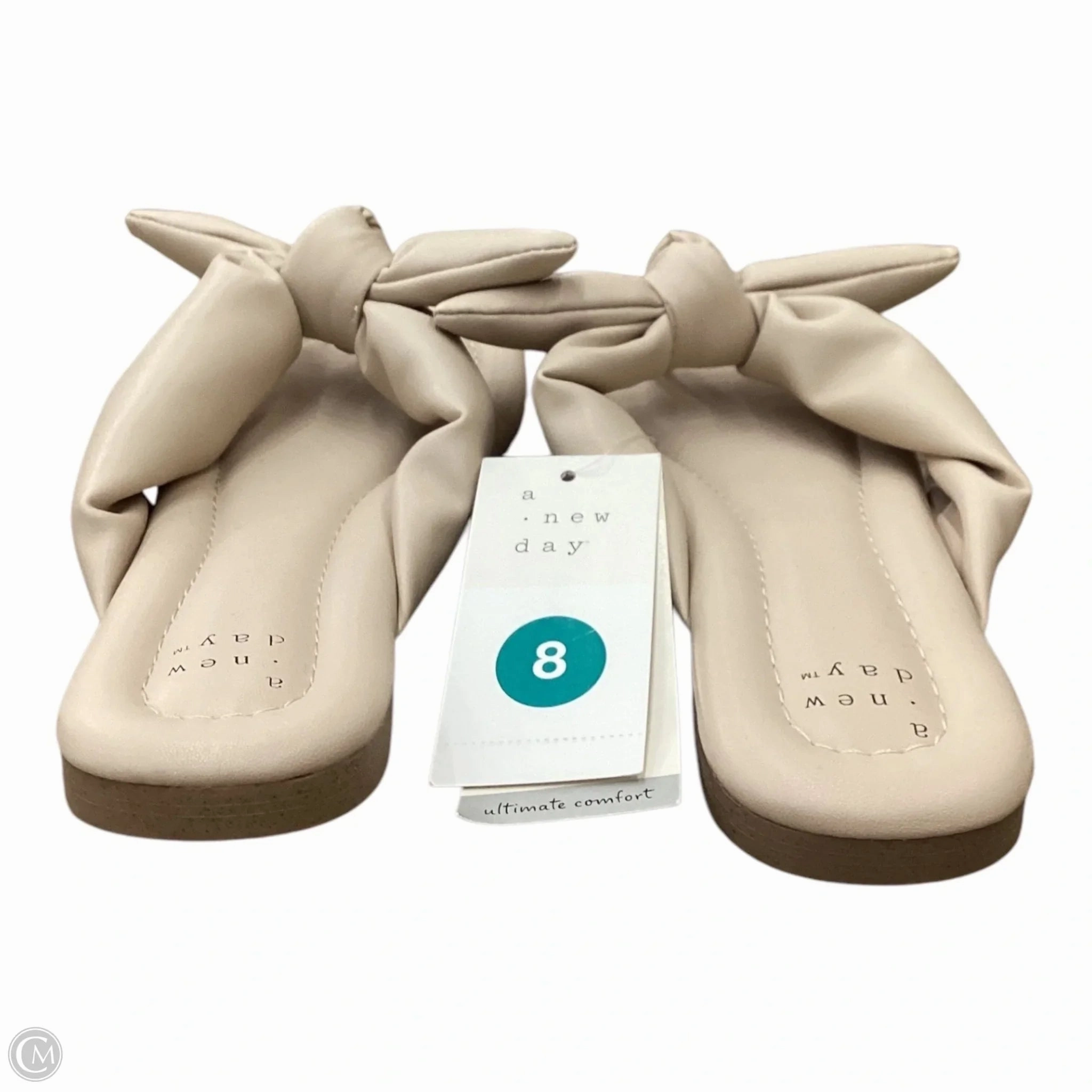 Flip Flops Roxy Brown Sandals Flip Flops By A New Day In Beige, Size: 8