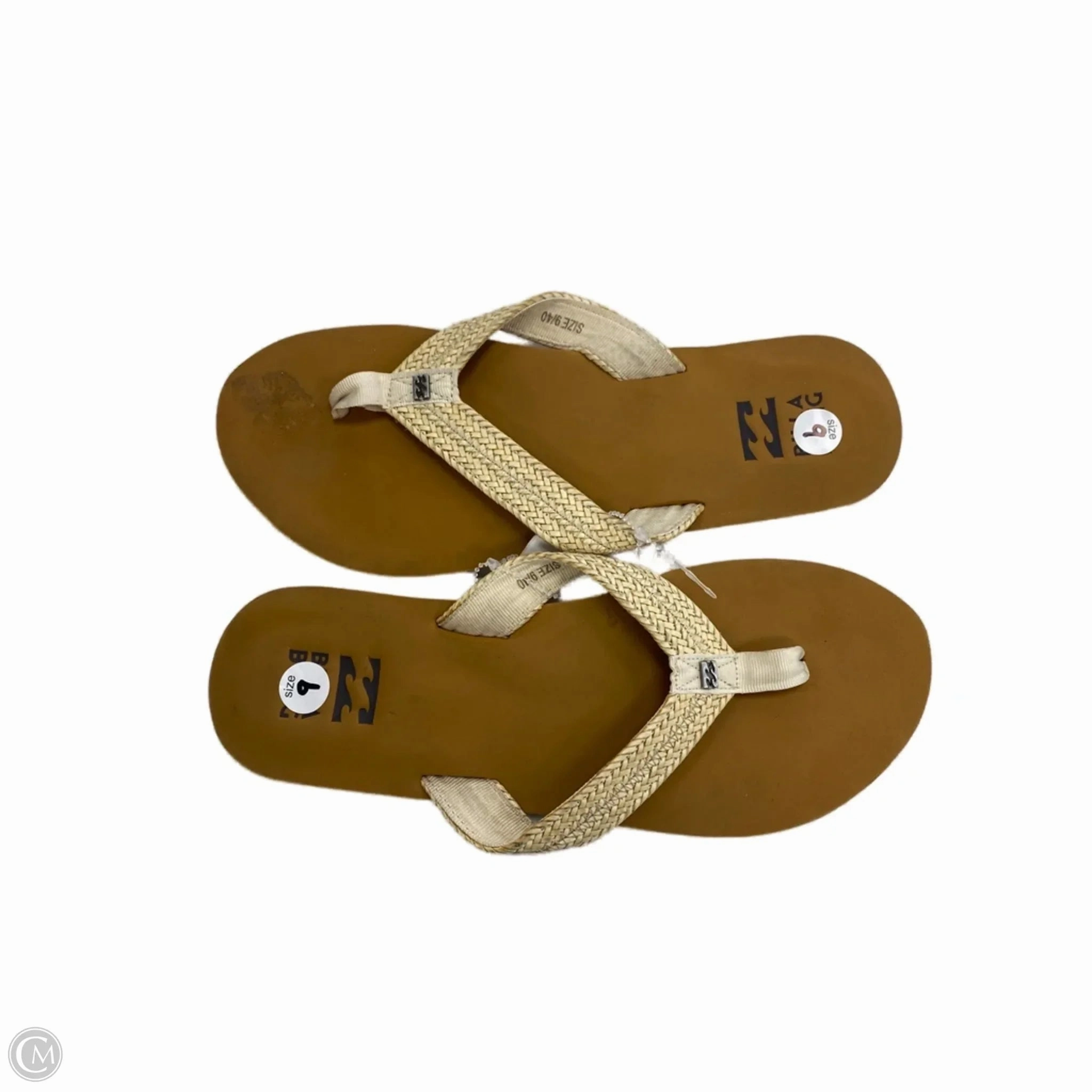 Sandals Flip Flops By Billabong In Cream, Size: 9 Flip Flops That Don't Squeak When Wet