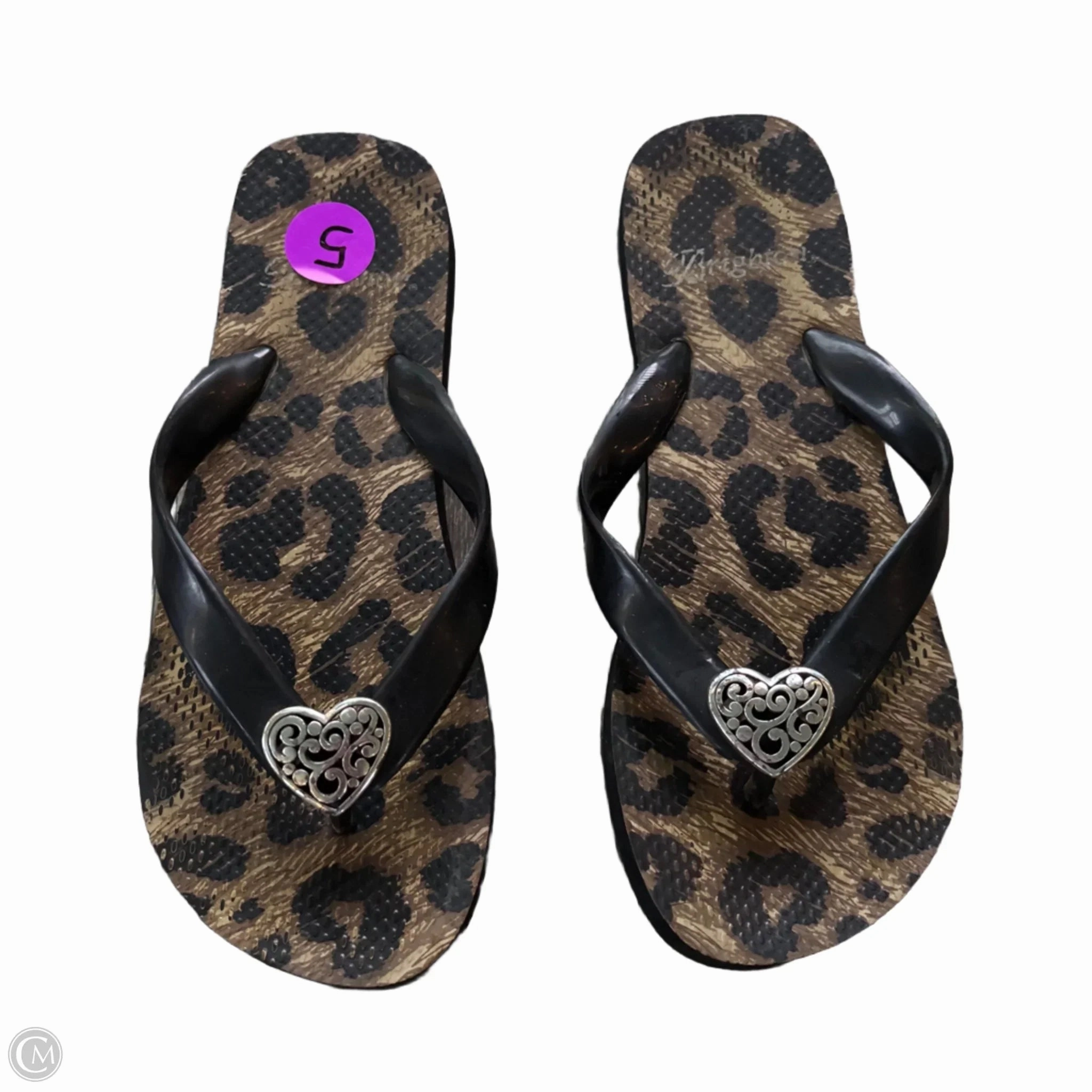 Sandals Flip Flops By Brighton In Animal Print, Size: 5 Tough Flip Flops