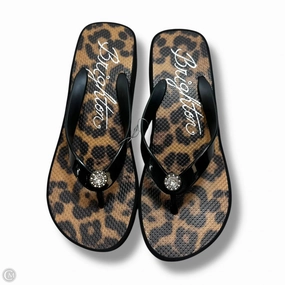 4 Inch Platform Flip Flops Sandals Flip Flops By Brighton In Animal Print, Size: 8