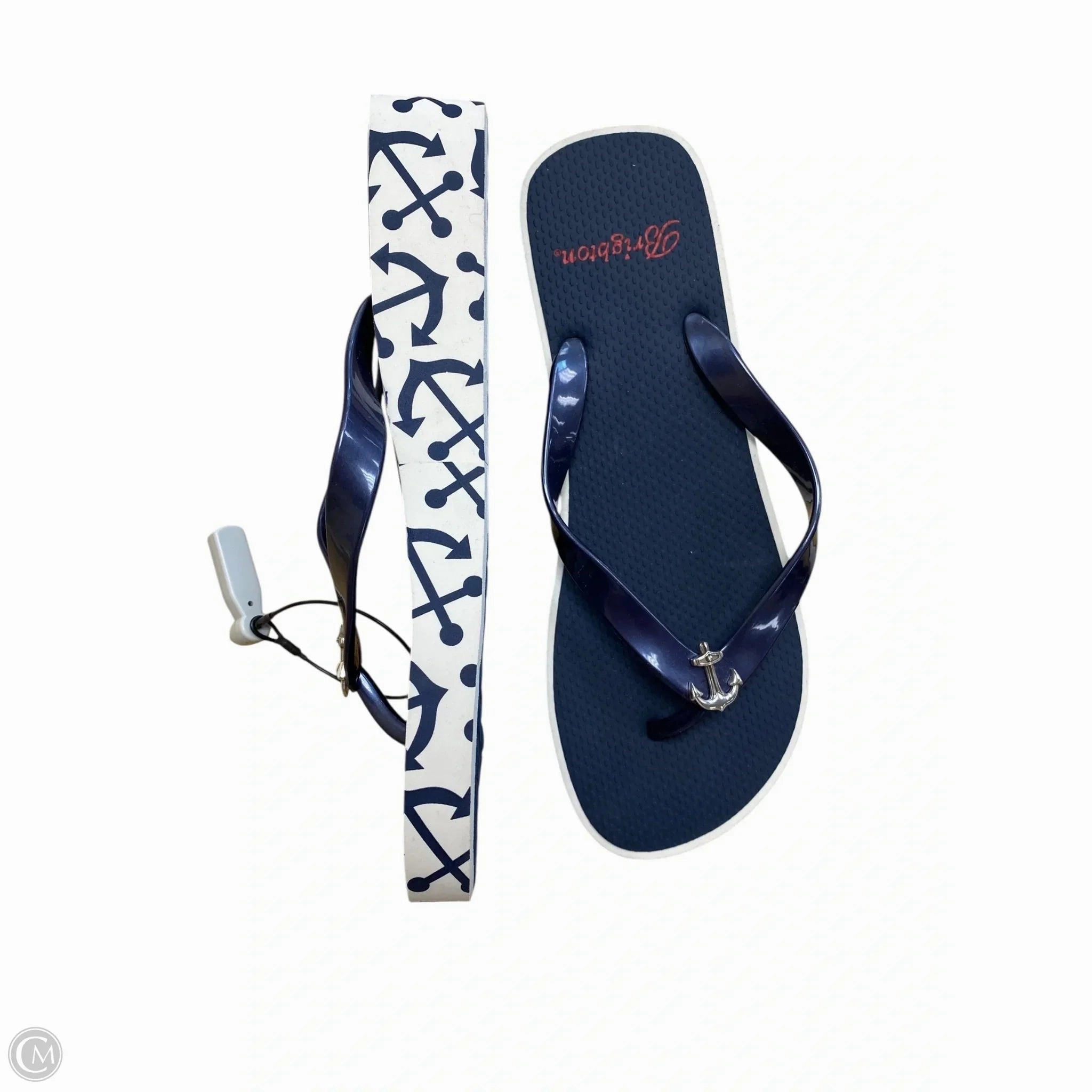 Sandals Flip Flops By Brighton In Nautical Print, Size: 9 Fish Hook Flip Flops
