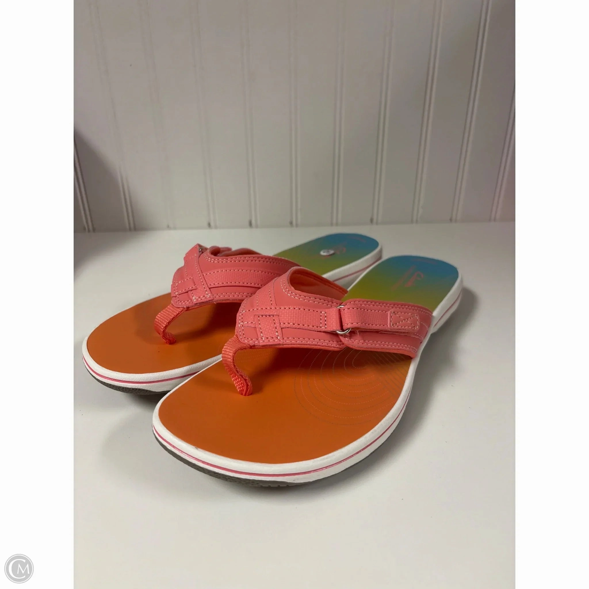 Sandals Flip Flops By Clarks In Coral, Size: 10 Puppy Flip Flops