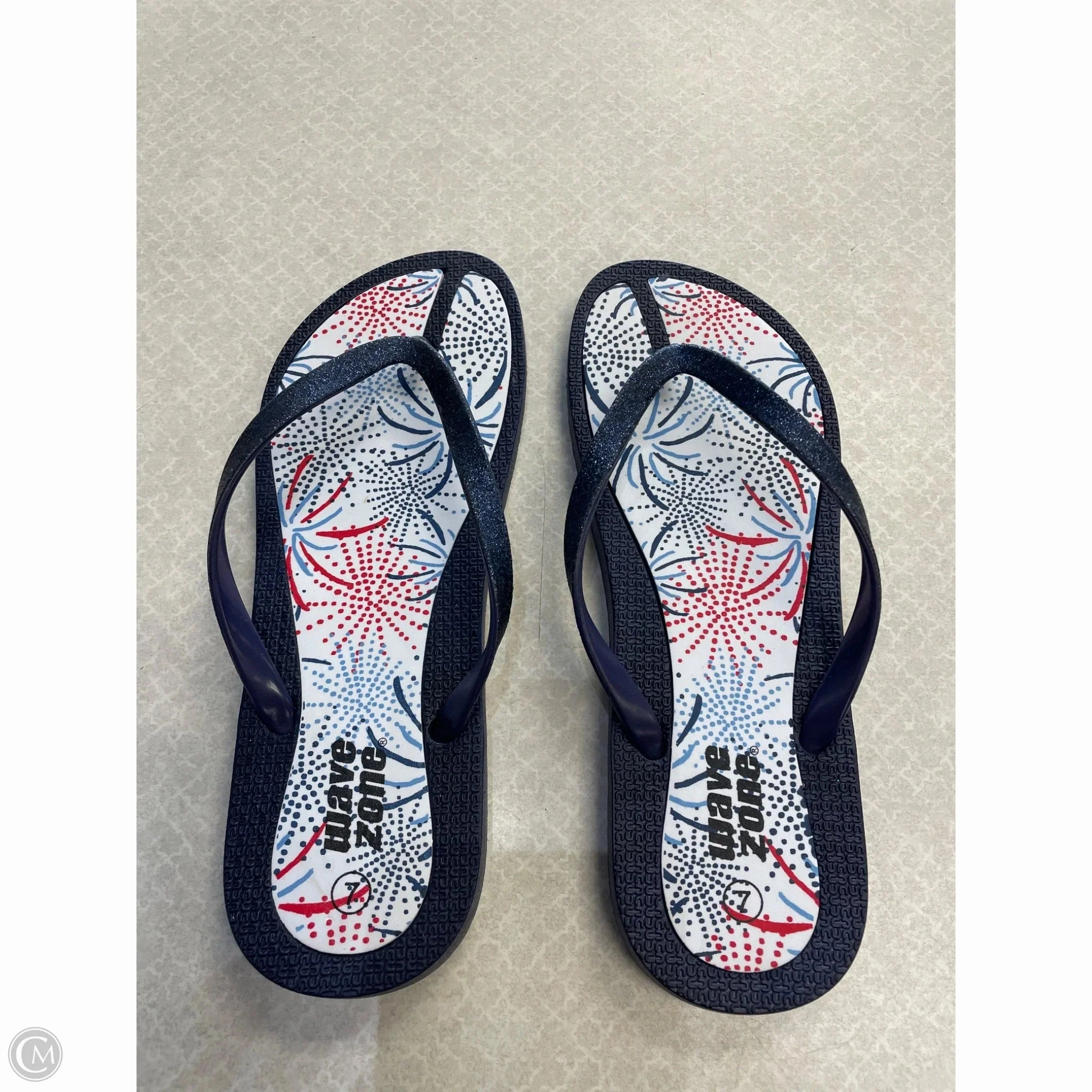 Sandals Flip Flops By Clothes Mentor In Blue, Size: 7 Discount Flip Flops Bulk