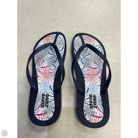 Platform Flip Flops Leather Sandals Flip Flops By Clothes Mentor In Blue, Size: 7