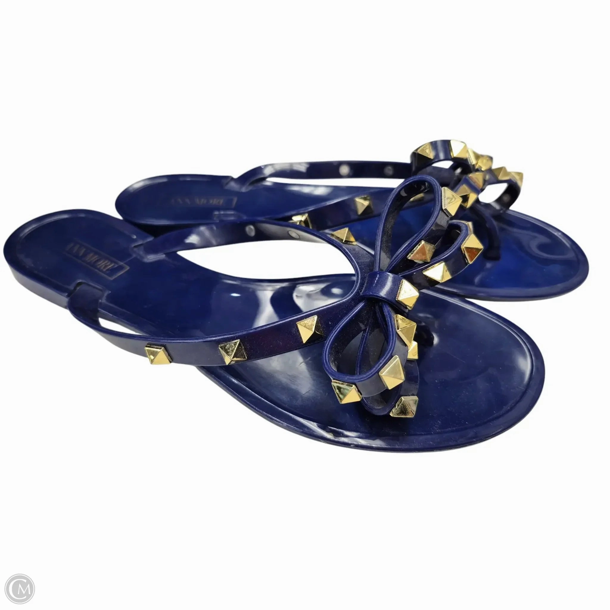 Sandals Flip Flops By Clothes Mentor In Blue, Size: 9 Towelling Flip Flops
