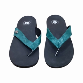 Teak Flip Flops Sandals Flip Flops By Clothes Mentor In Green, Size:10