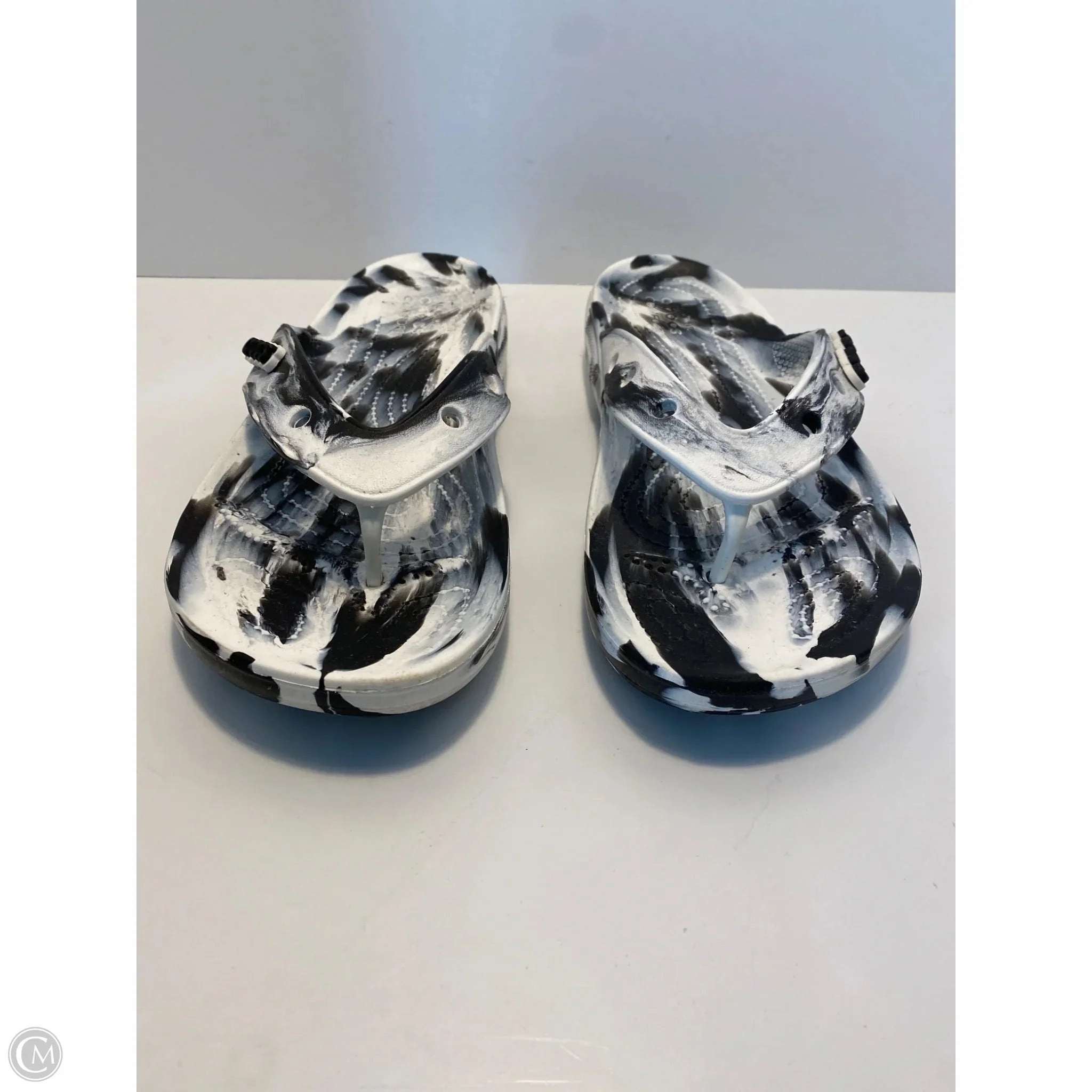 Ultra Comfort Flip Flops Size 10 Sandals Flip Flops By Crocs In Black & White, Size: 11